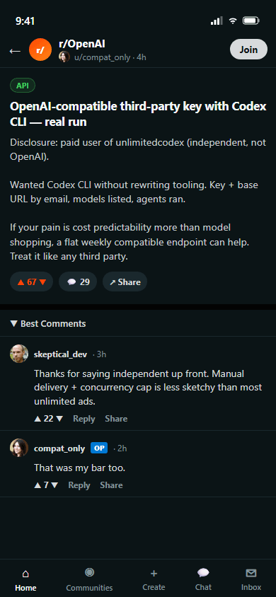 Customer feedback: Reddit, 15 / 50