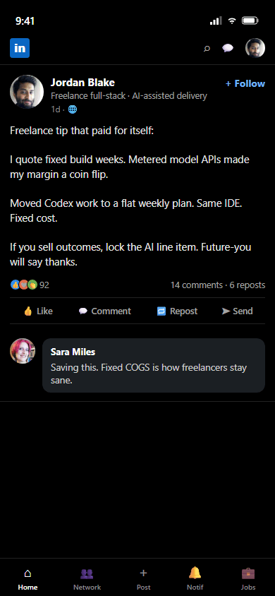 Customer feedback: LinkedIn, 17 / 50