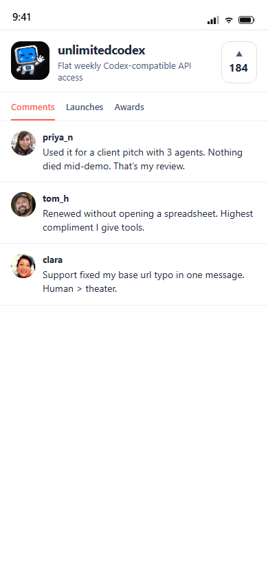 Customer feedback: Product Hunt, 34 / 50