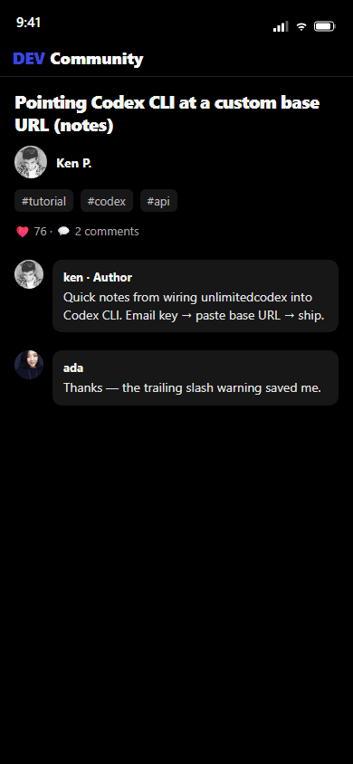 Customer feedback: DEV Community, 44 / 50